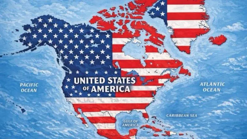 Trump posts map showing Mexico and Canada painted in US flag colors